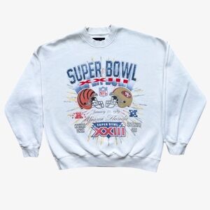 Abercrombie NFL Super Bowl XXIII Oversized Sweatshirt 49ers vs Bengals Cream (L)